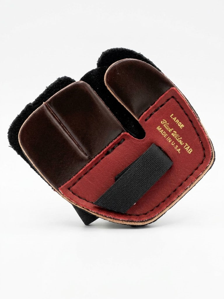 Black Widow Cordovan Leather Split Finger Shooting Tab