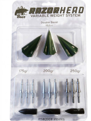 Bear Razorhead Variable broadhead weight system