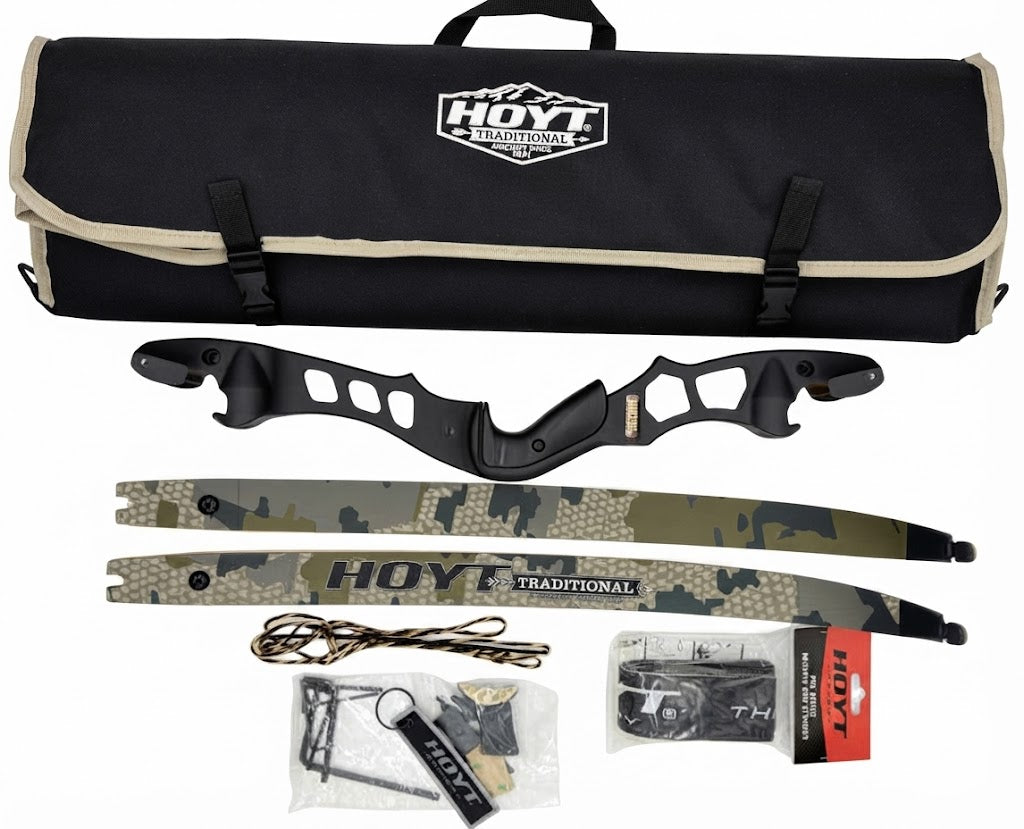 Hoyt Satori 21" Riser Complete Bow Package Including Choice of Riser color, Limb Color, Bow Case, Allen Wrenches, Stringer and DynaFlight 97 Flemish string