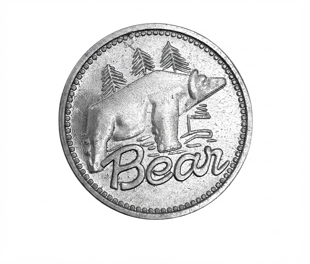 Bear Archery Bow Medallion Hard to find SILVER/Nickel color
