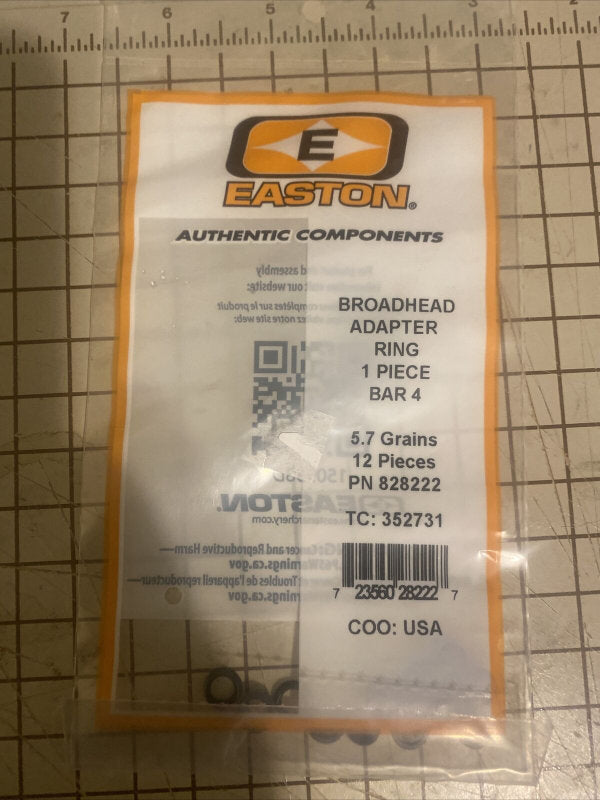 Easton Broadhead Adapter Rings Bar 4 Black (12 Pack)
