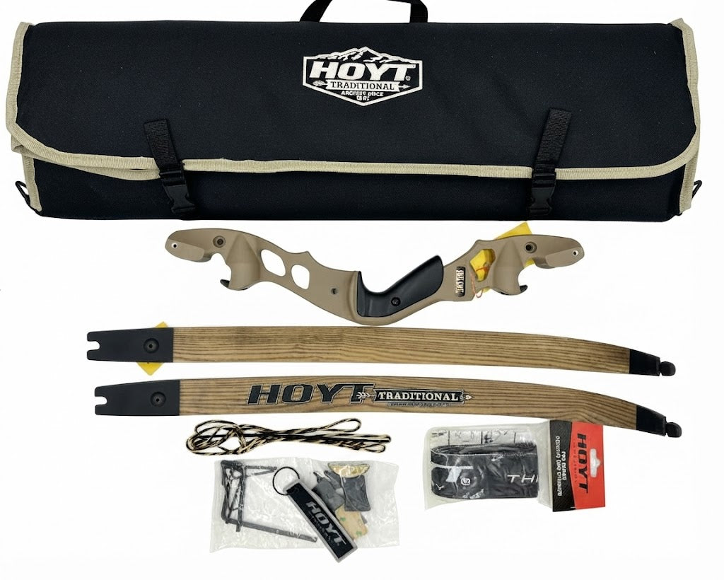Hoyt Satori 17" Riser Complete Bow Package Including Choice of Riser color, Limb Color, Bow Case, Allen Wrenches, Stringer and DynaFlight 97 Flemish string
