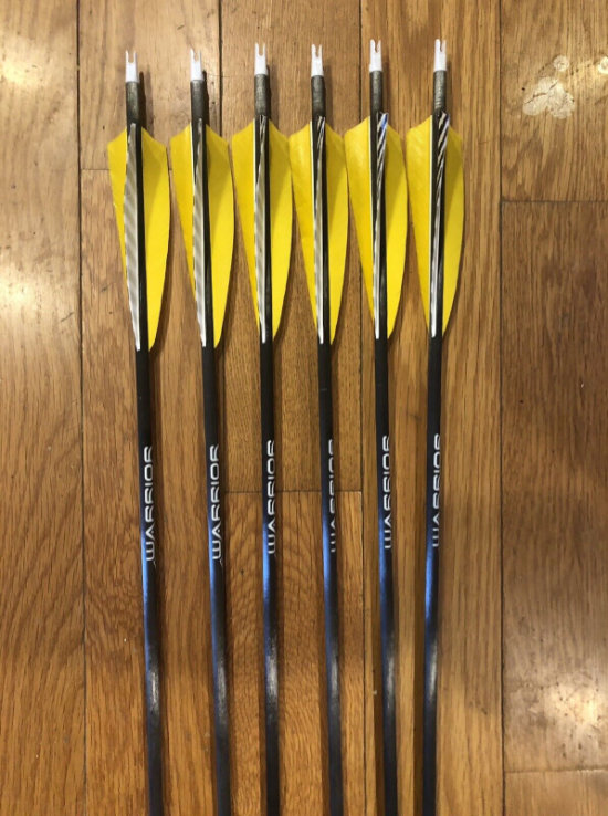 Gold Tip Warrior 400 Fletched Arrows 1/2 Doz With Inserts - Stickbow ...